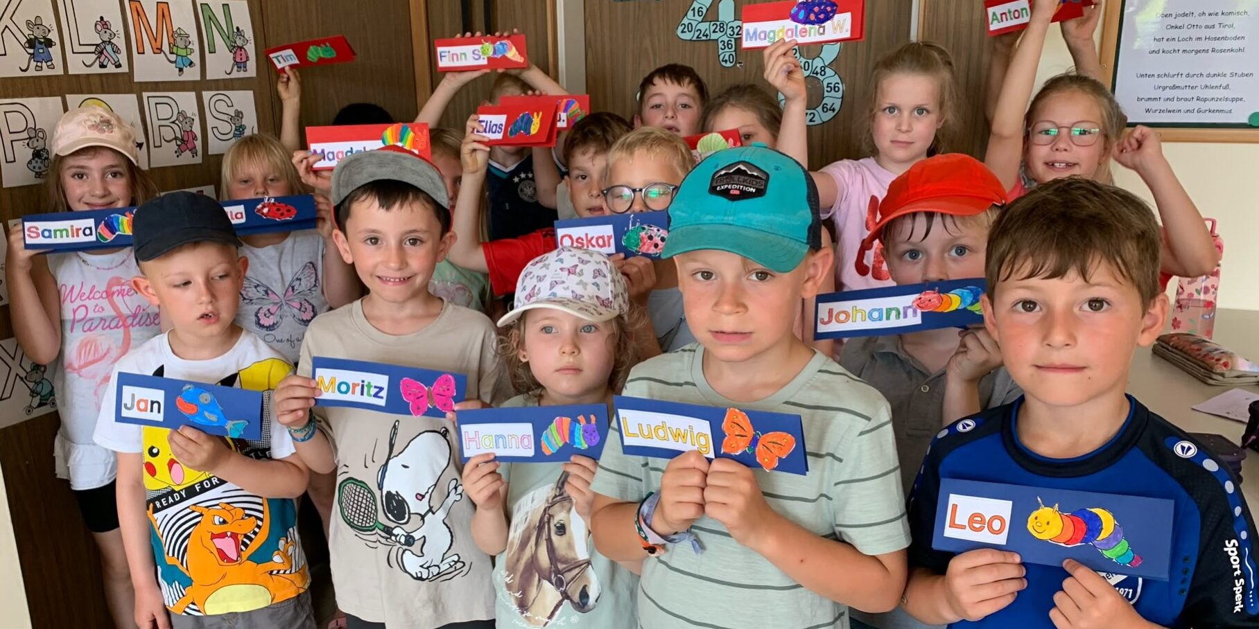 Unsere Namensschilder für das neue Schuljahr
